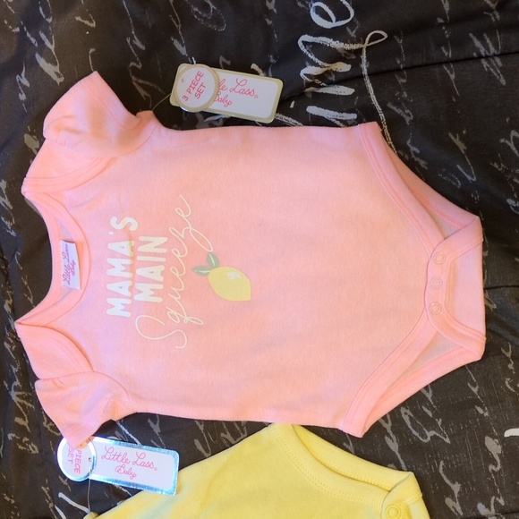 Little Lass 5 PC Multicolor Floral Dress w/Yellow Ruffle/4 Bodysuit 3/6 M - Picture 7 of 12